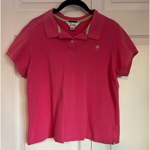 Lily Pulitzer Shrunken Short Sleeved Pink Polo Shirt